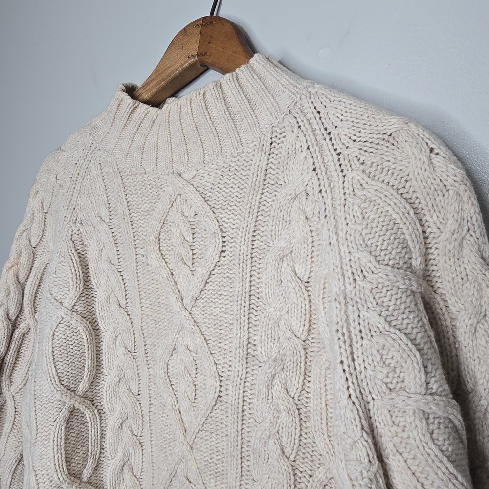 Valerie Stevens Sport 100% Lambswool Classic Grannycore Cozy Chunky Sweater L - Picture 8 of 15